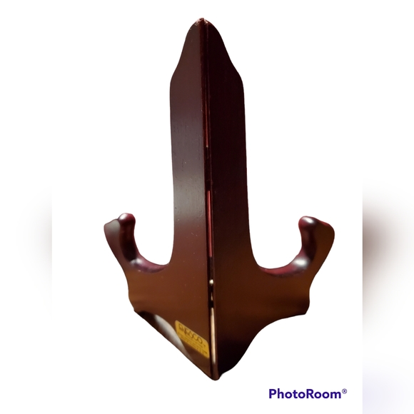 Wooden Walnut Enesco Vintage Plate Holder - Picture 2 of 8